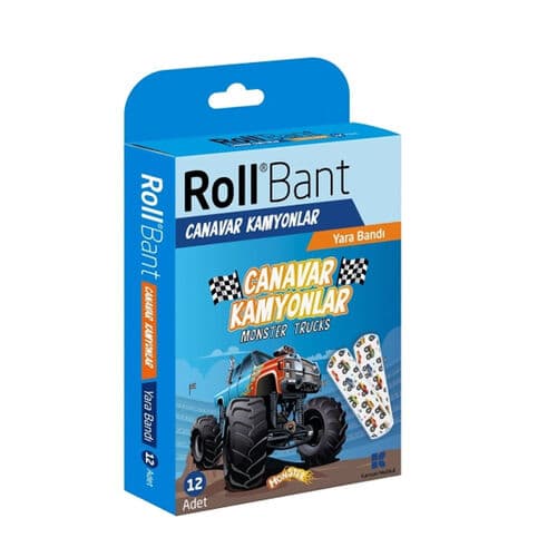 Roll Bant Canavar Kamyonlar Yara Bandi 12 Adet