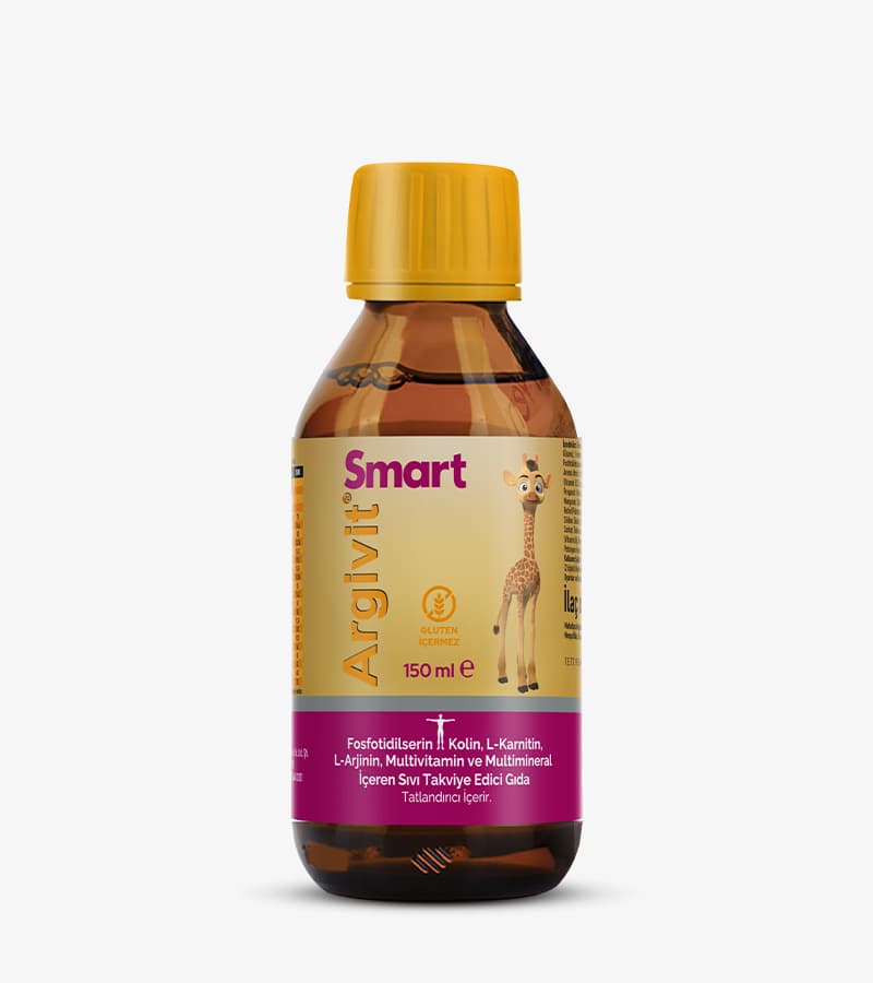 Argivit Smart Fosfatidilserin, Kolin, L-Karnitin, L-Arjinin, Multivitamin ve Multimineral İçeren Şurup 150 ml