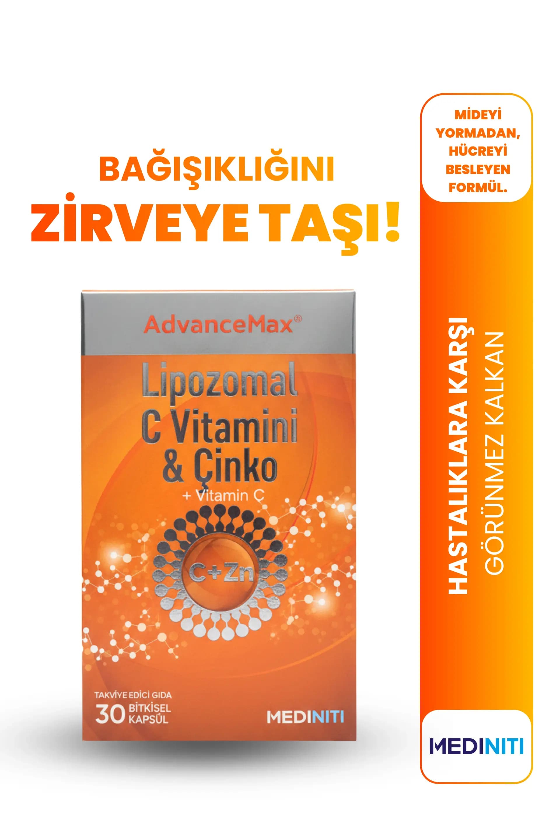 Advancemax Lipozomal C Vitamini Çinko 30 Kapsül