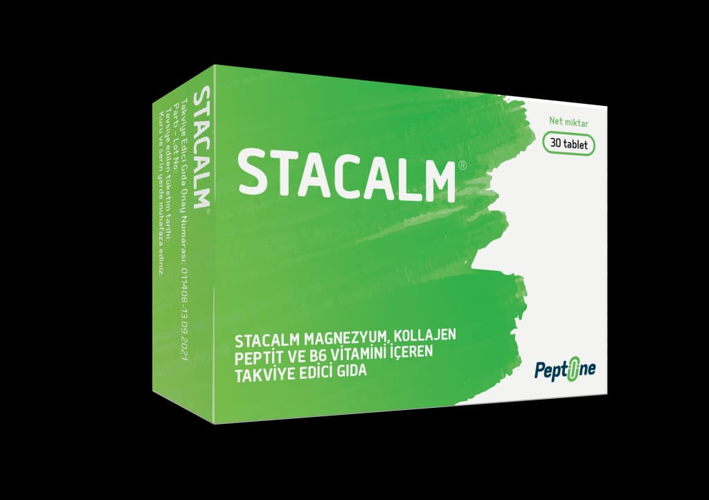 Stacalm Peptiline 30 Tablet Magnezyum Kollajen Peptit B6 Vitamin