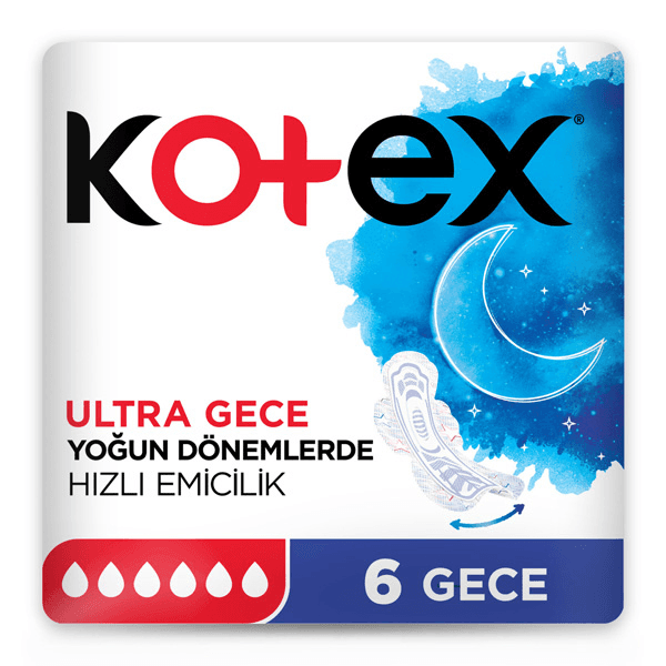 Kotex Natural Hipoalerjenik Gece 6 Adet Ped