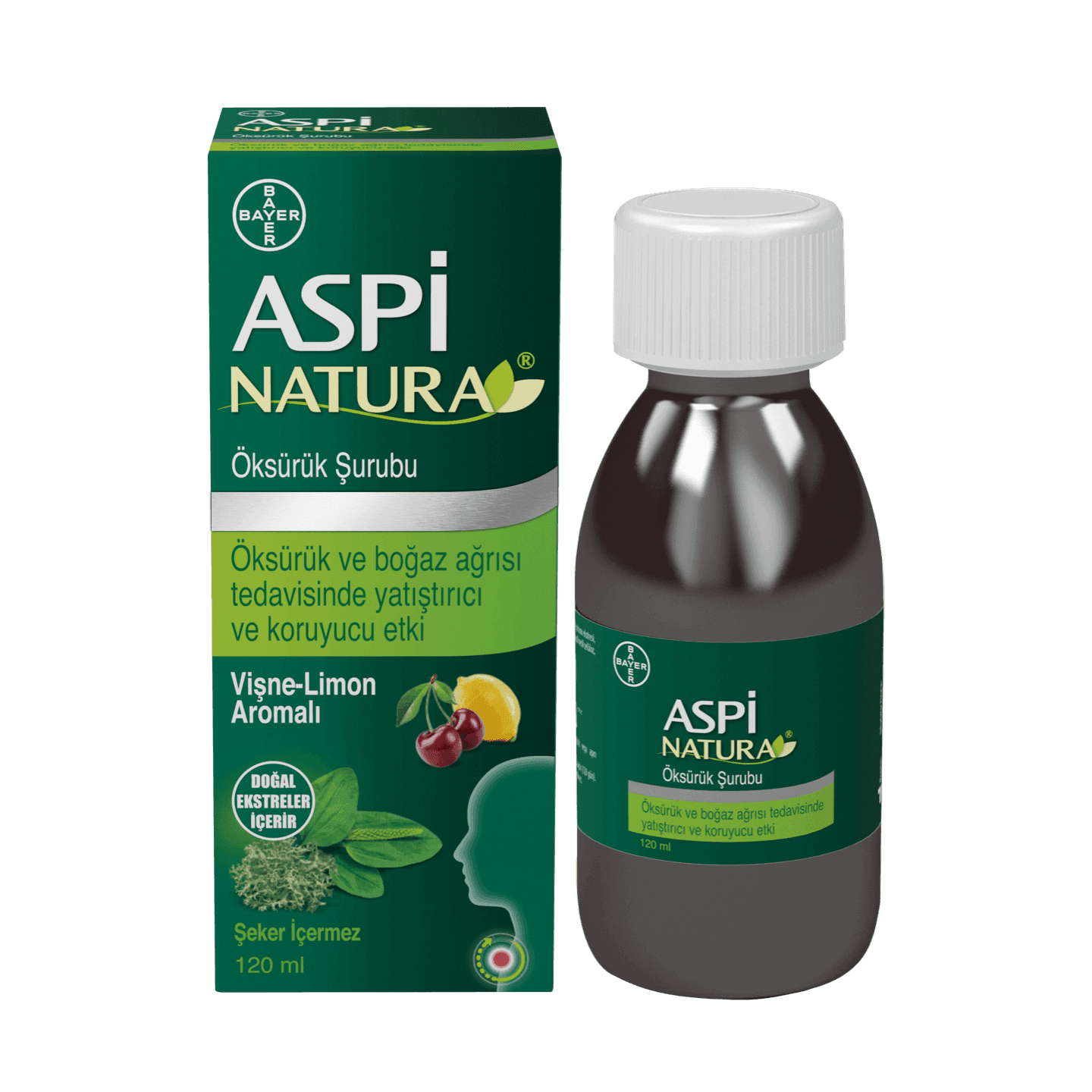 Aspinatura Öksürük Şurubu 120ml Vişne Limon Aromali