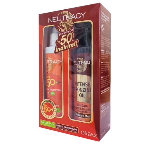 Neutracy Güneş Koruyucu Krem Spf50+ 150ml Bronzlaştirici Yağ 150ml Kofre