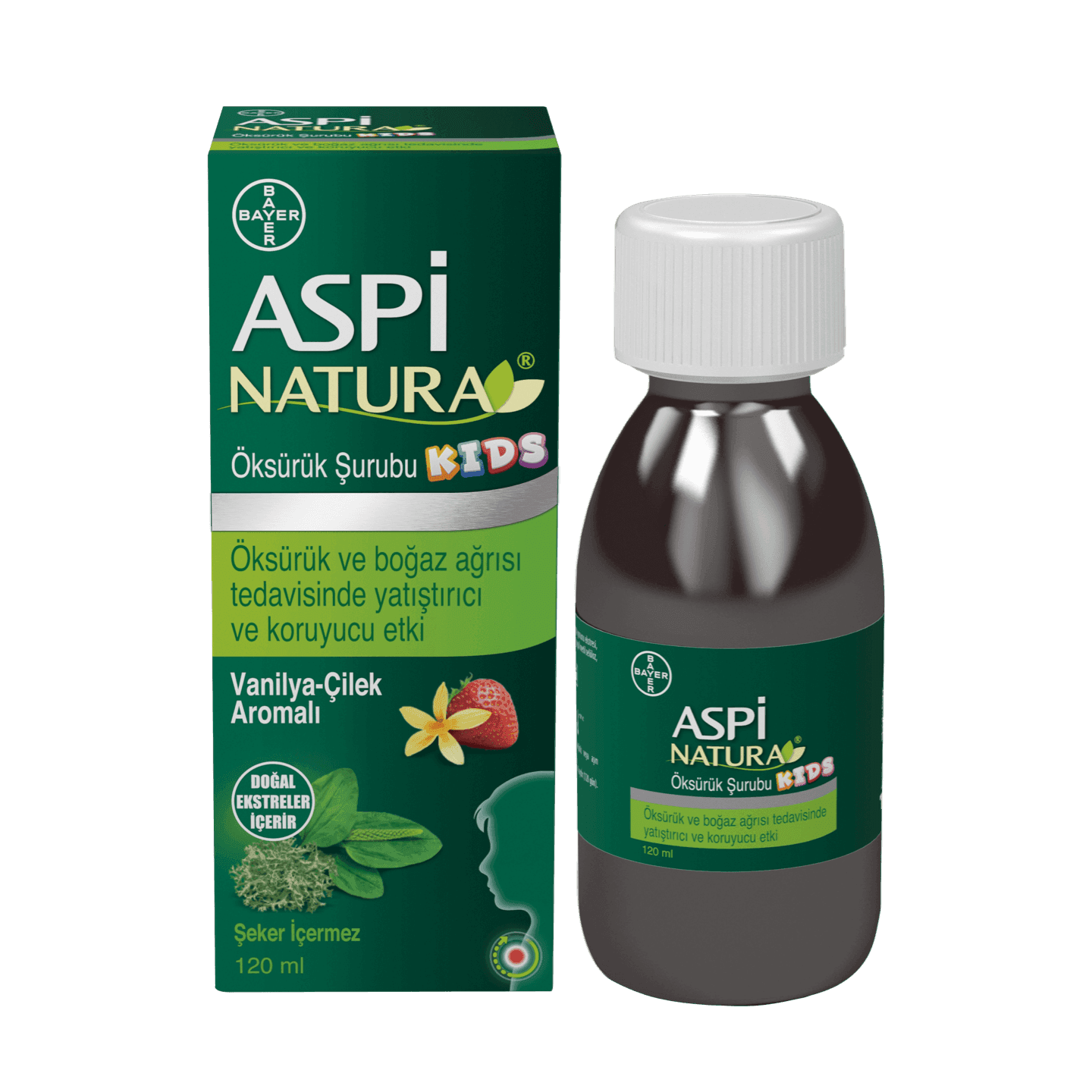 Aspinatura Öksürük Şurubu Kids 120ml Vanilya Çilek Aromali