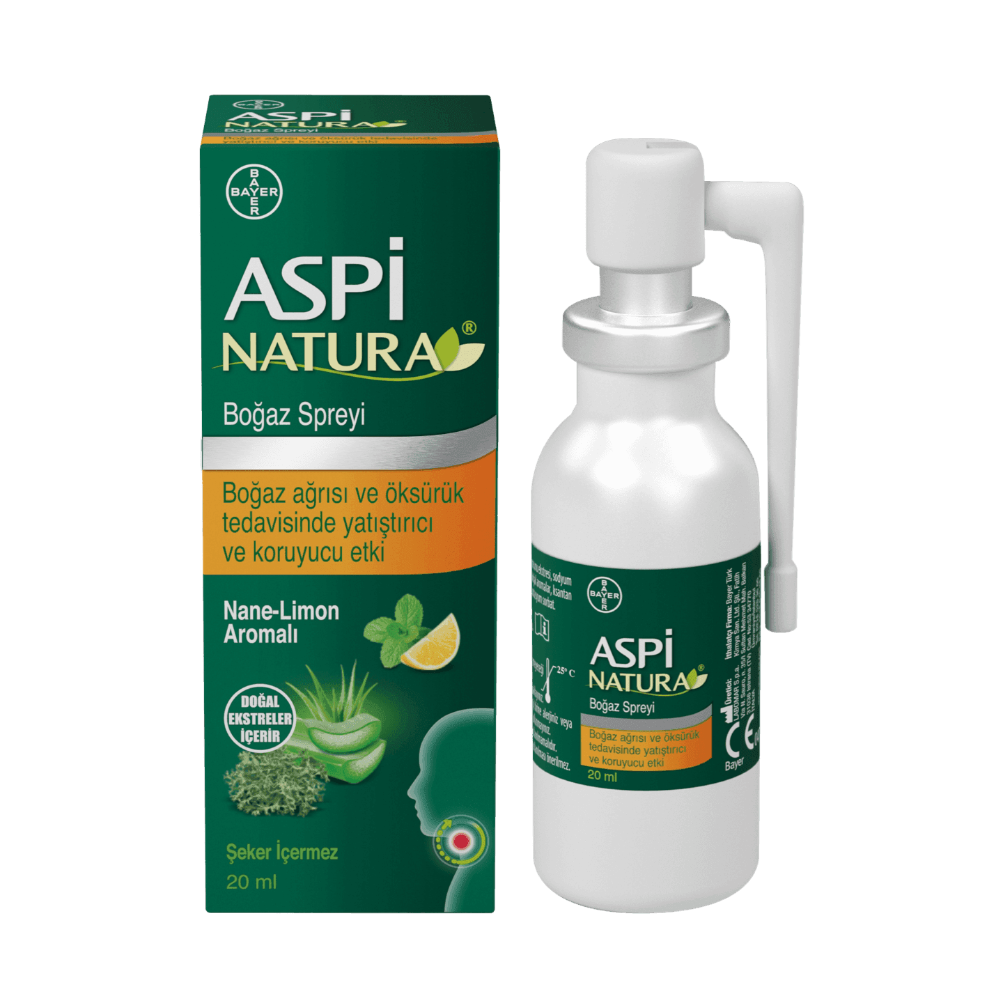 Aspinatura Boğaz Spreyi 20ml Nane Limon Aromali