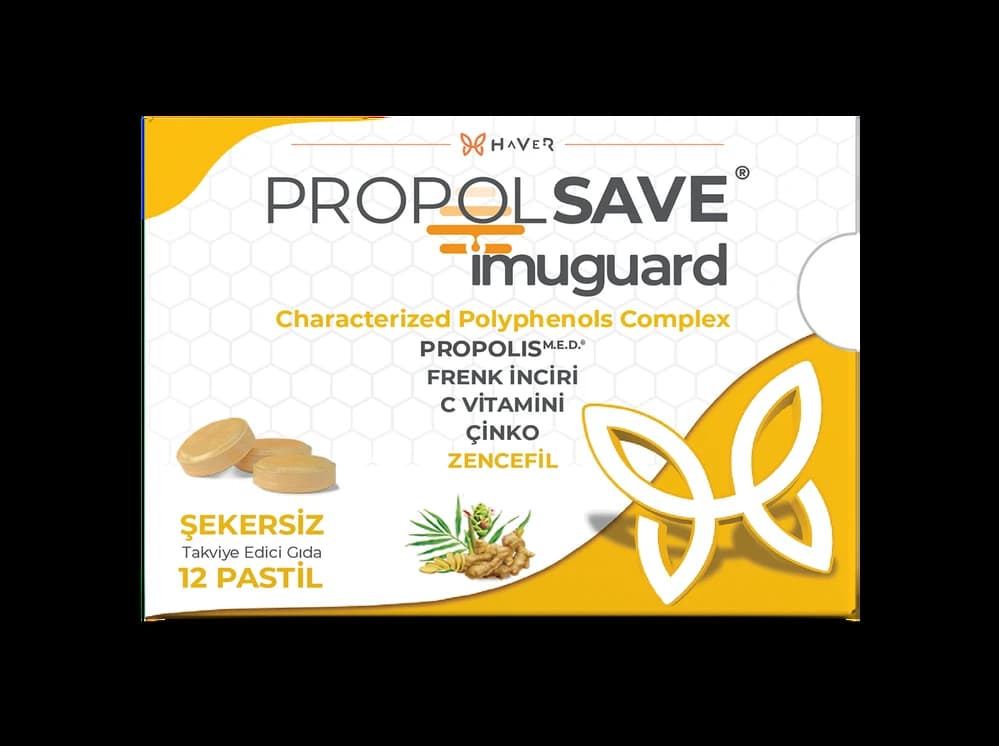 Propolsave Imuguard Zencefil Propolis, C Vitamini ve Çinko 12 Pastil
